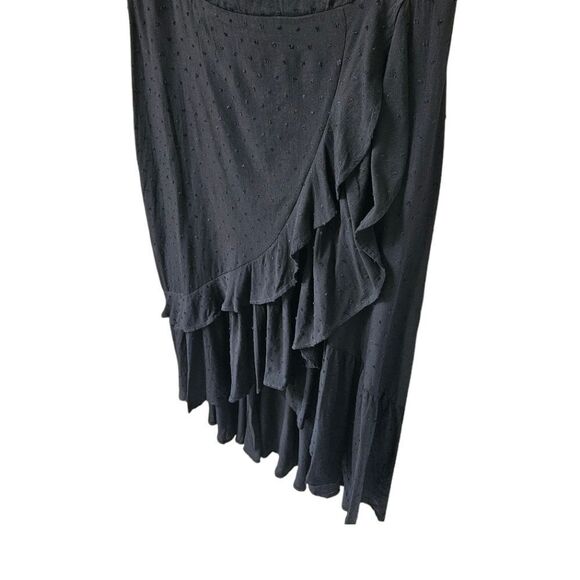 TORRID MAXI SWISS DOT Ruffle Hi-Lo Skirt Deep Black Plus Size 2 - Picture 3 of 16